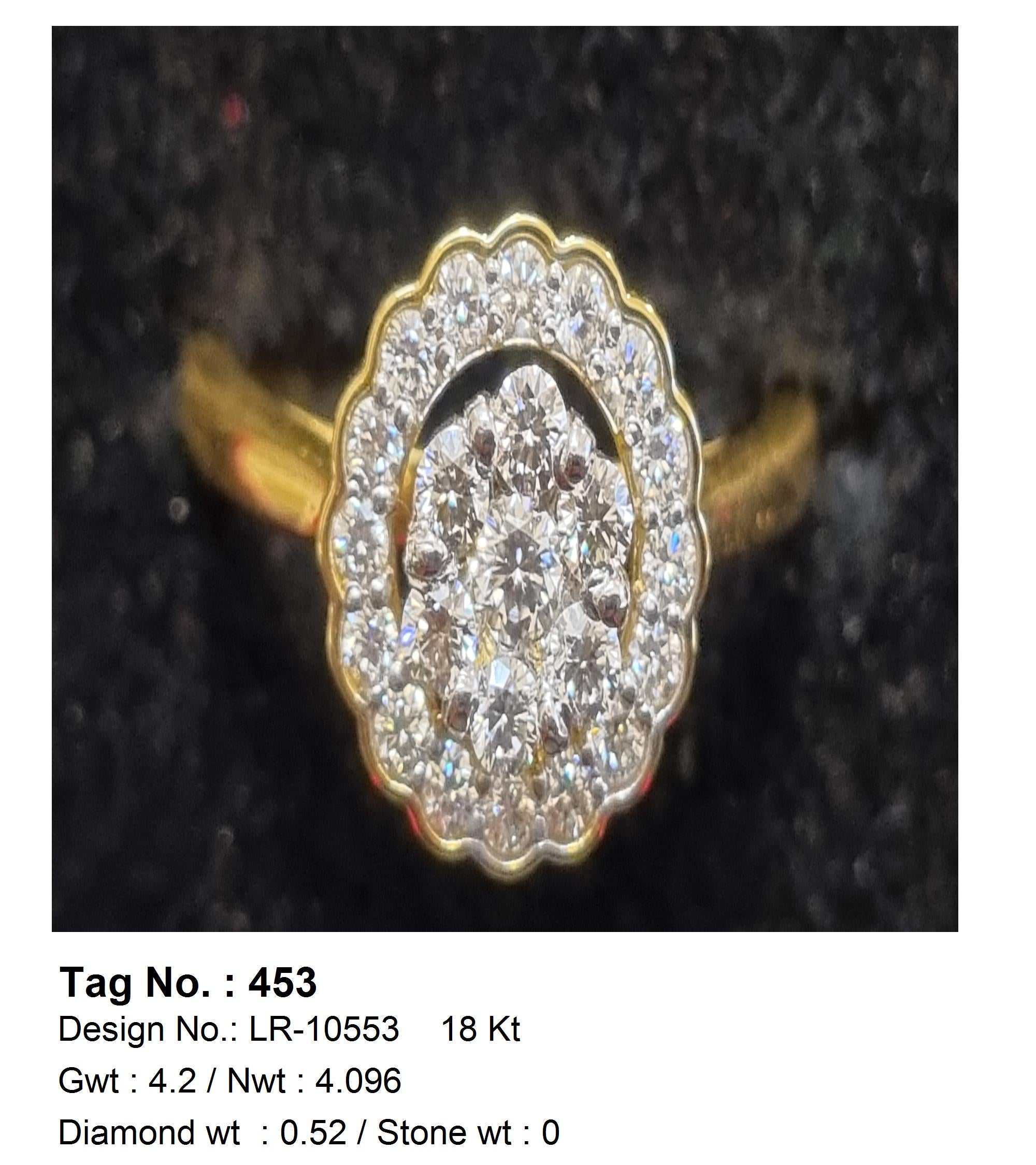 0.52 CTW 18 K Yellow Gold Women S Fashion Ring