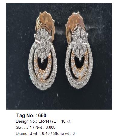 0.46 CTW 18 K Rose Gold Earring Studs