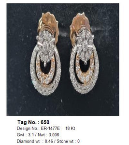 0.46 CTW 18 K Rose Gold Earring Studs