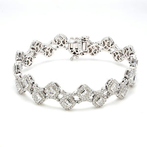 5.81 CTW Radiant 18 K White Gold (Other) Bracelet