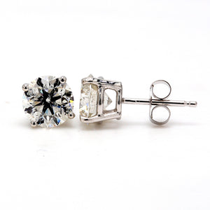 2.18 CTW Round 14 K White Gold Earring Studs