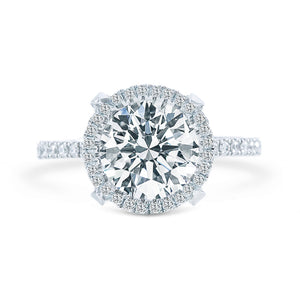 0.63 CTW Round 18 K White Gold Halo Engagement Ring