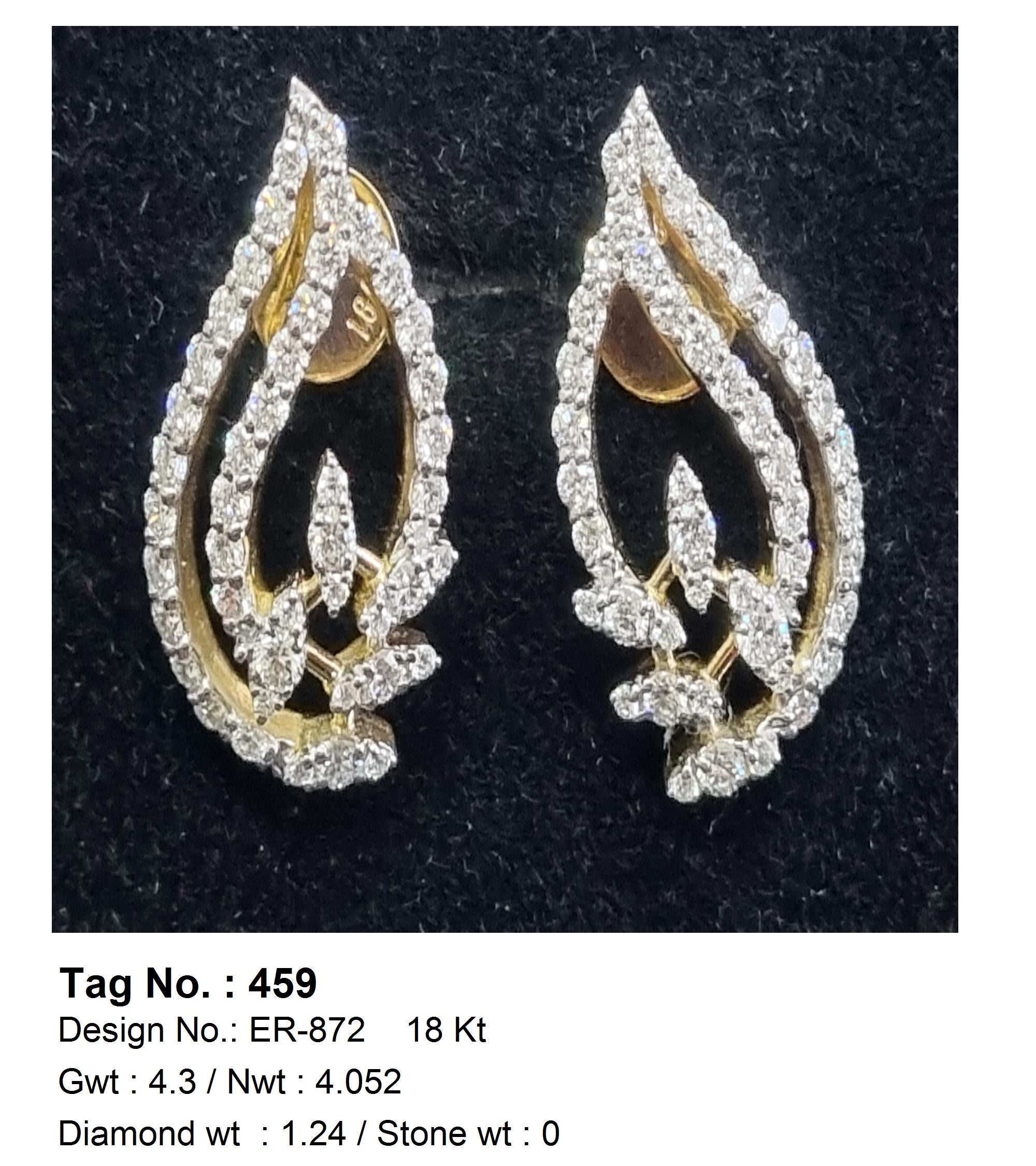 1.24 CTW 18 K Yellow Gold (Other) Earrings