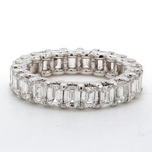 3.71 CTW Emerald 14 K White Gold Eternity Wedding Band