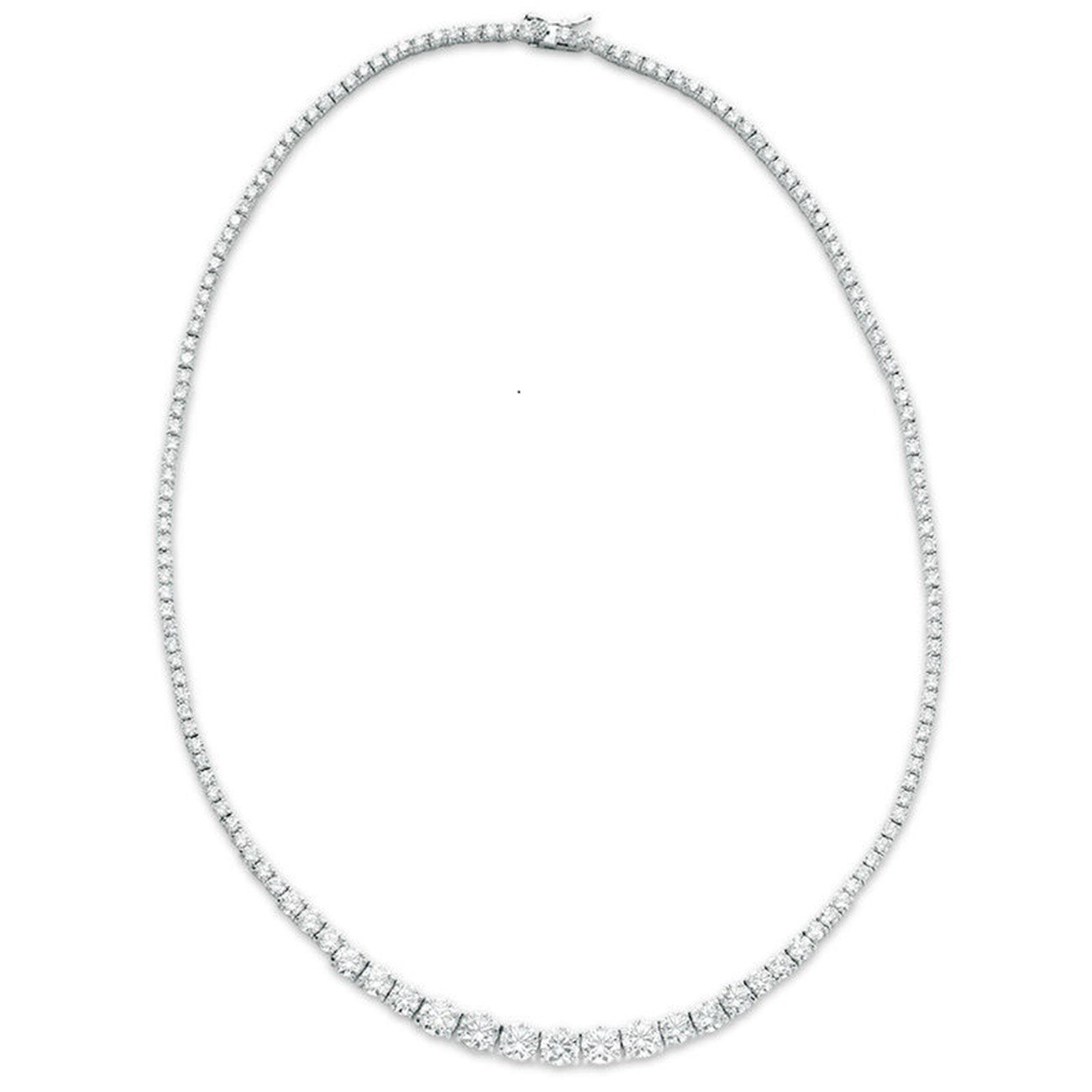 9.98 CTW Round 14 K White Gold Tennis Necklace