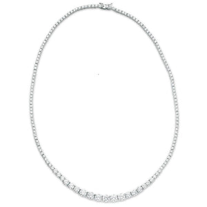 9.98 CTW Round 14 K White Gold Tennis Necklace