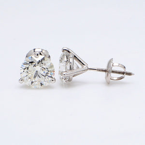 2.82 CTW Round 14 K White Gold Earring Studs