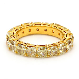 6.56 CTW Cushion 18 K Yellow Gold Eternity Wedding Band