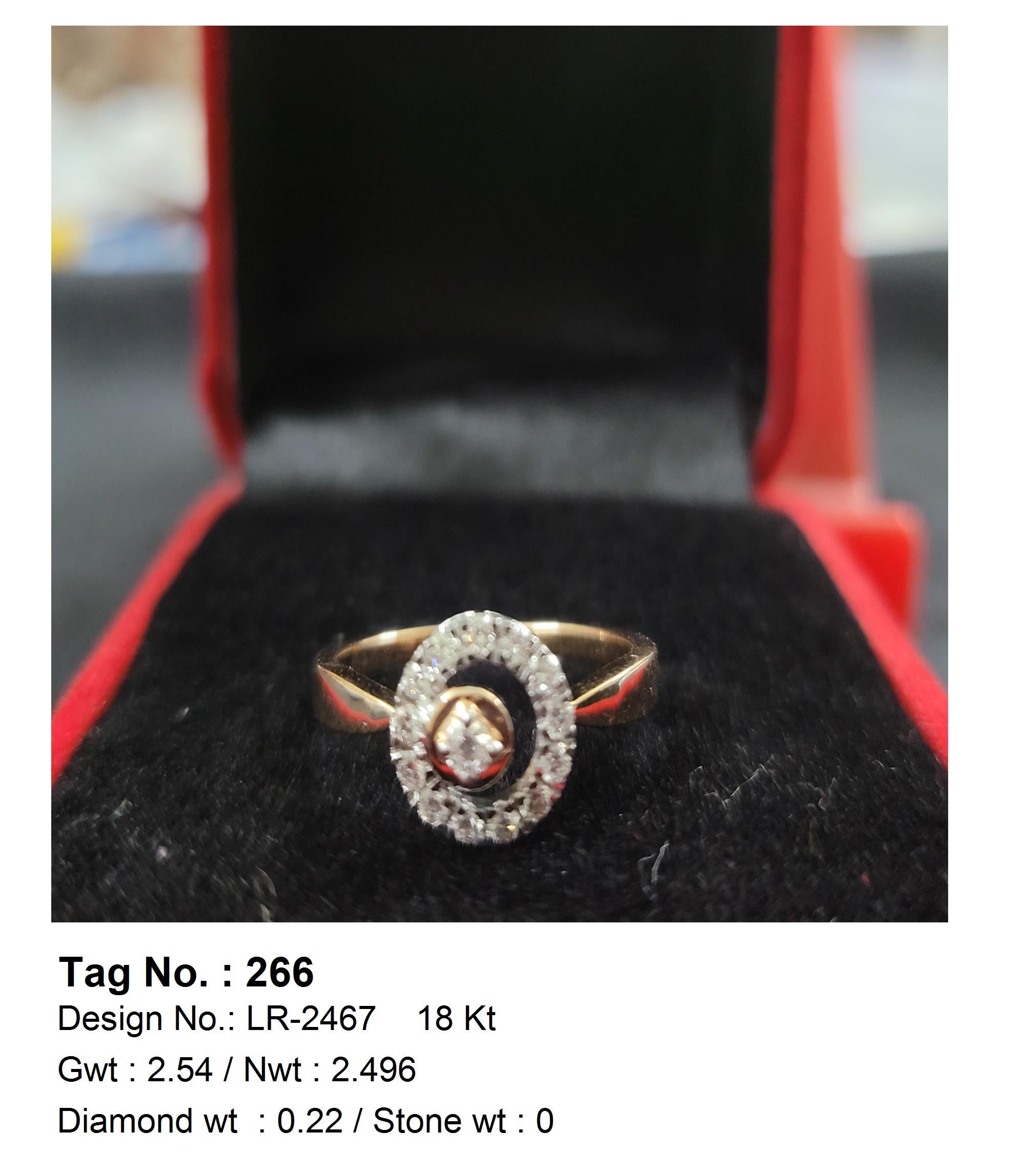 0.22 CTW 18 K Yellow Gold Women S Fashion Ring