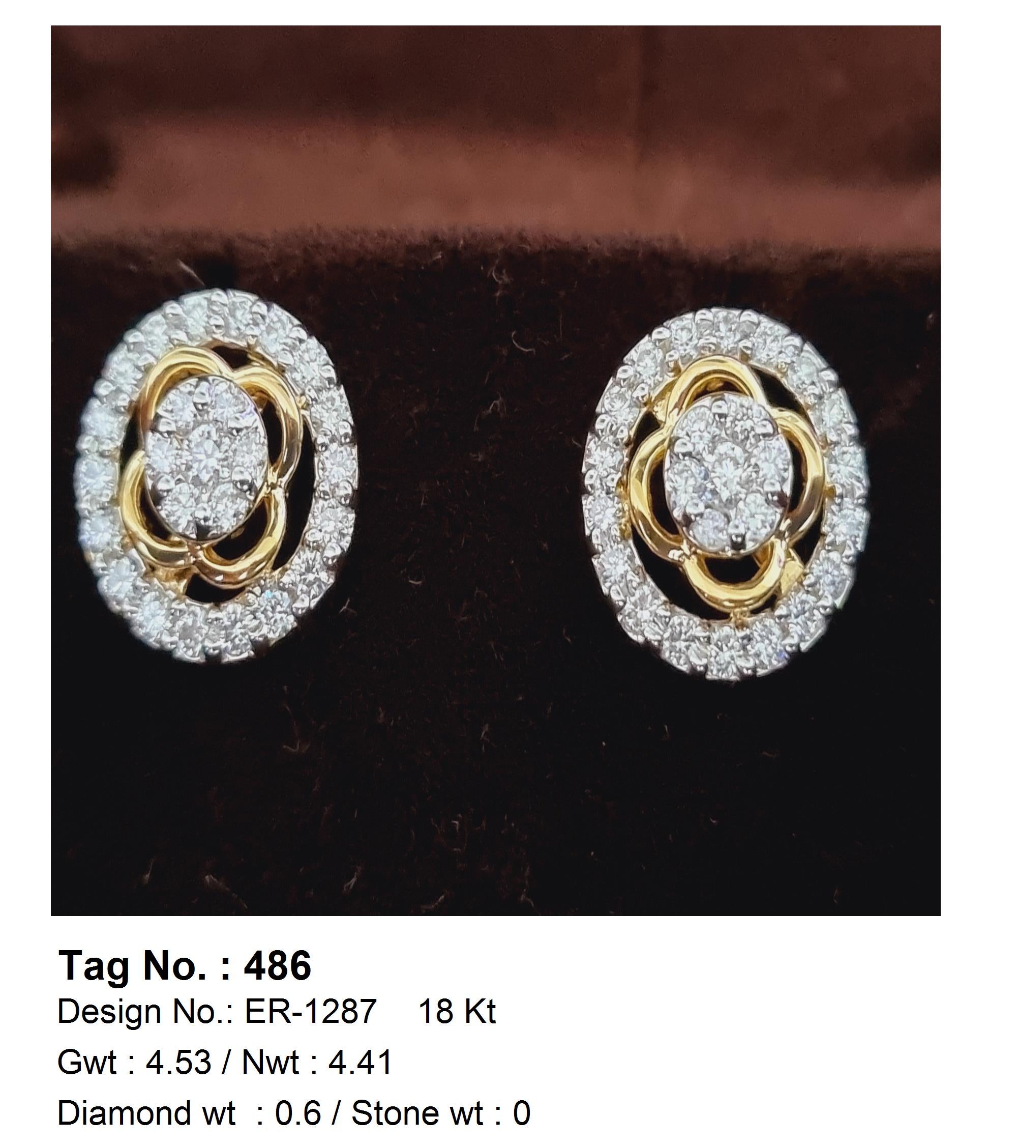 0.60 CTW 18 K Yellow Gold (Other) Earrings