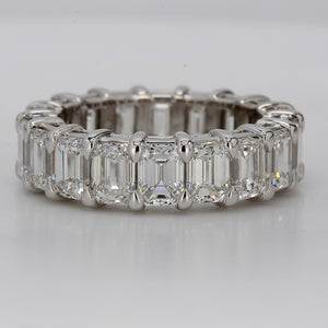 7.06 CTW Emerald Platinum Eternity Wedding Band