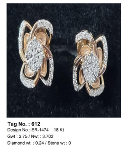 0.24 CTW 18 K Rose Gold Earring Studs