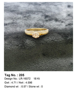 0.57 CTW 18 K Yellow Gold Women S Fashion Ring