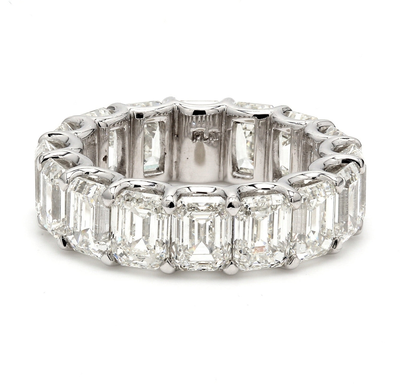 11.38 CTW Emerald Platinum Eternity Wedding Band