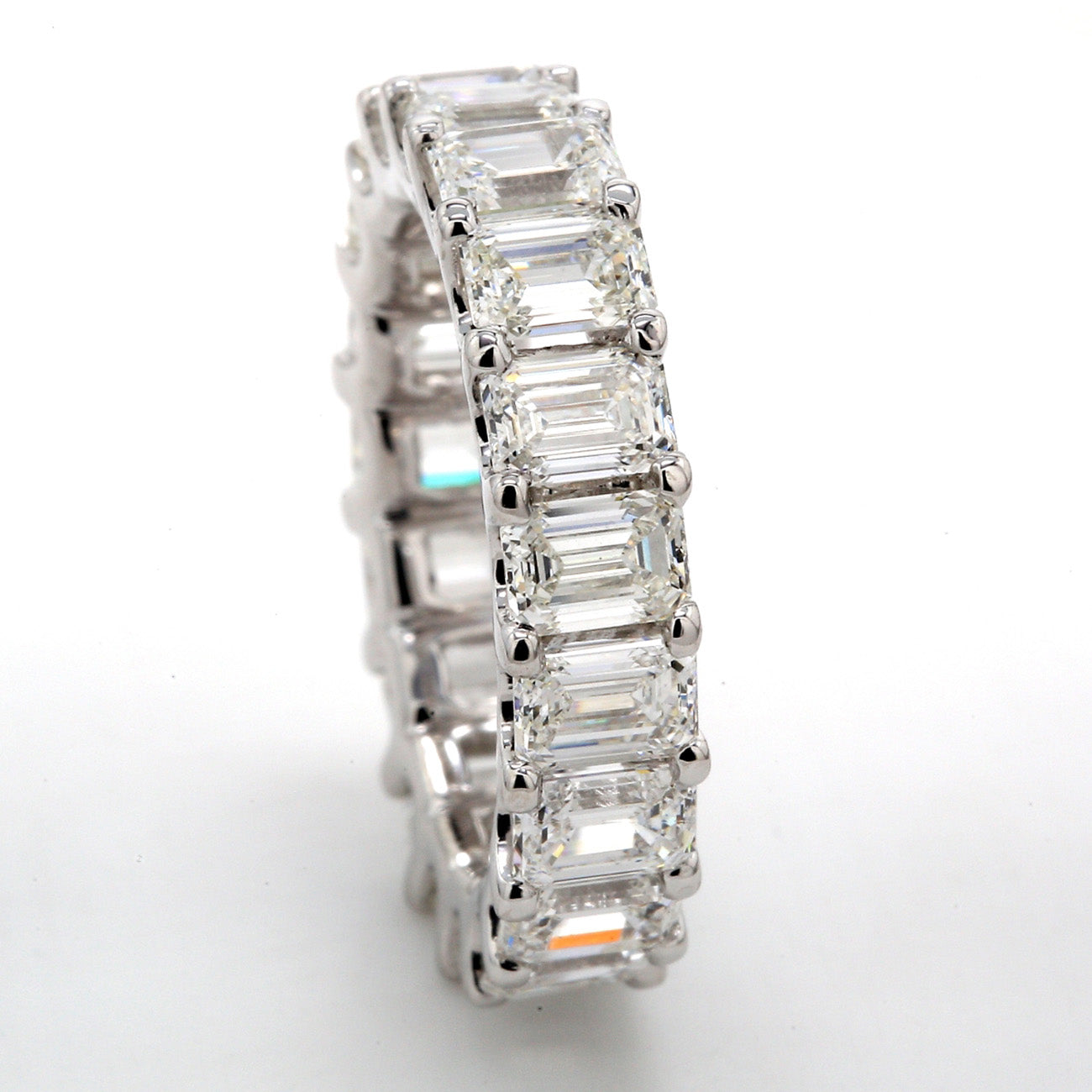 5.91 CTW Emerald 14 K White Gold Eternity Wedding Band