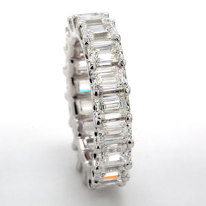 5.91 CTW Emerald 14 K White Gold Eternity Wedding Band