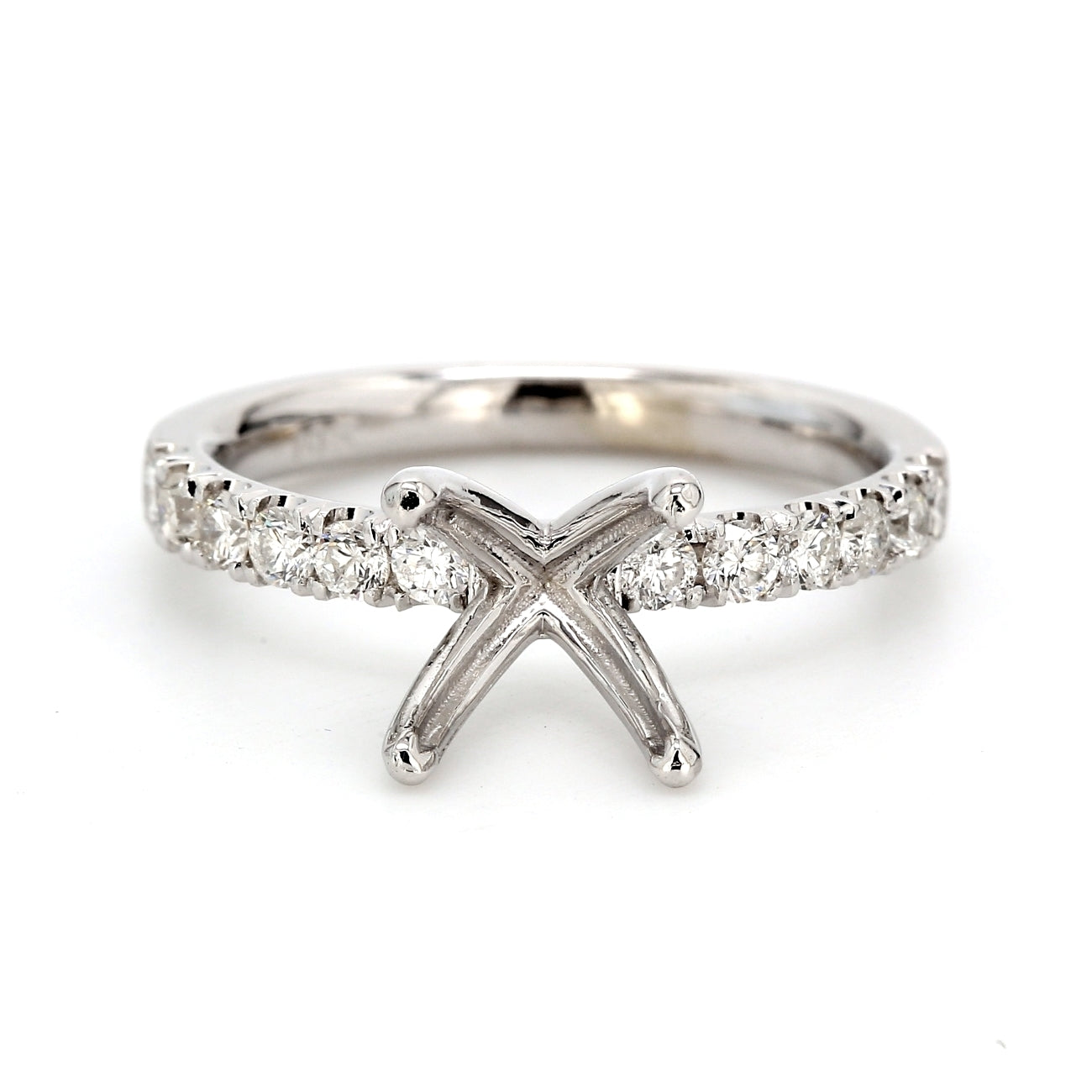 0.45 CTW Round 14 K White Gold Halo Engagement Ring