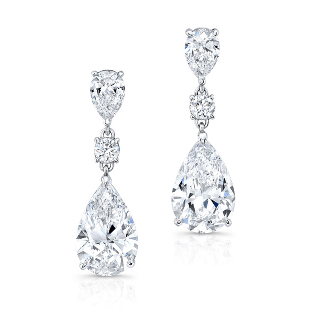 14.85 CTW 18 K White Gold Drop Earrings