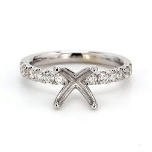 0.19 CTW Round 14 K White Gold Side Stone Engagement Ring