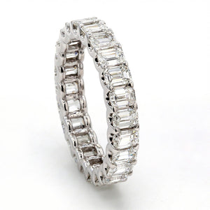 3.74 CTW Emerald 14 K White Gold Eternity Wedding Band