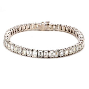 11.15 CTW Emerald Platinum Tennis Bracelet