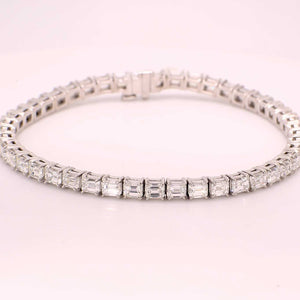 10.79 CTW Emerald Platinum Tennis Bracelet