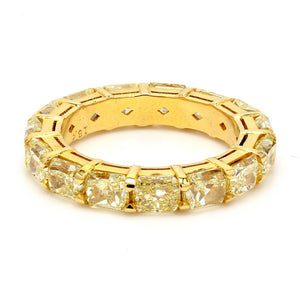 6.29 CTW Radiant 18 K Yellow Gold Eternity Wedding Band