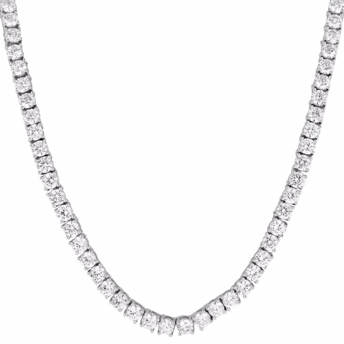 8.49 CTW Round 14 K White Gold Tennis Necklace