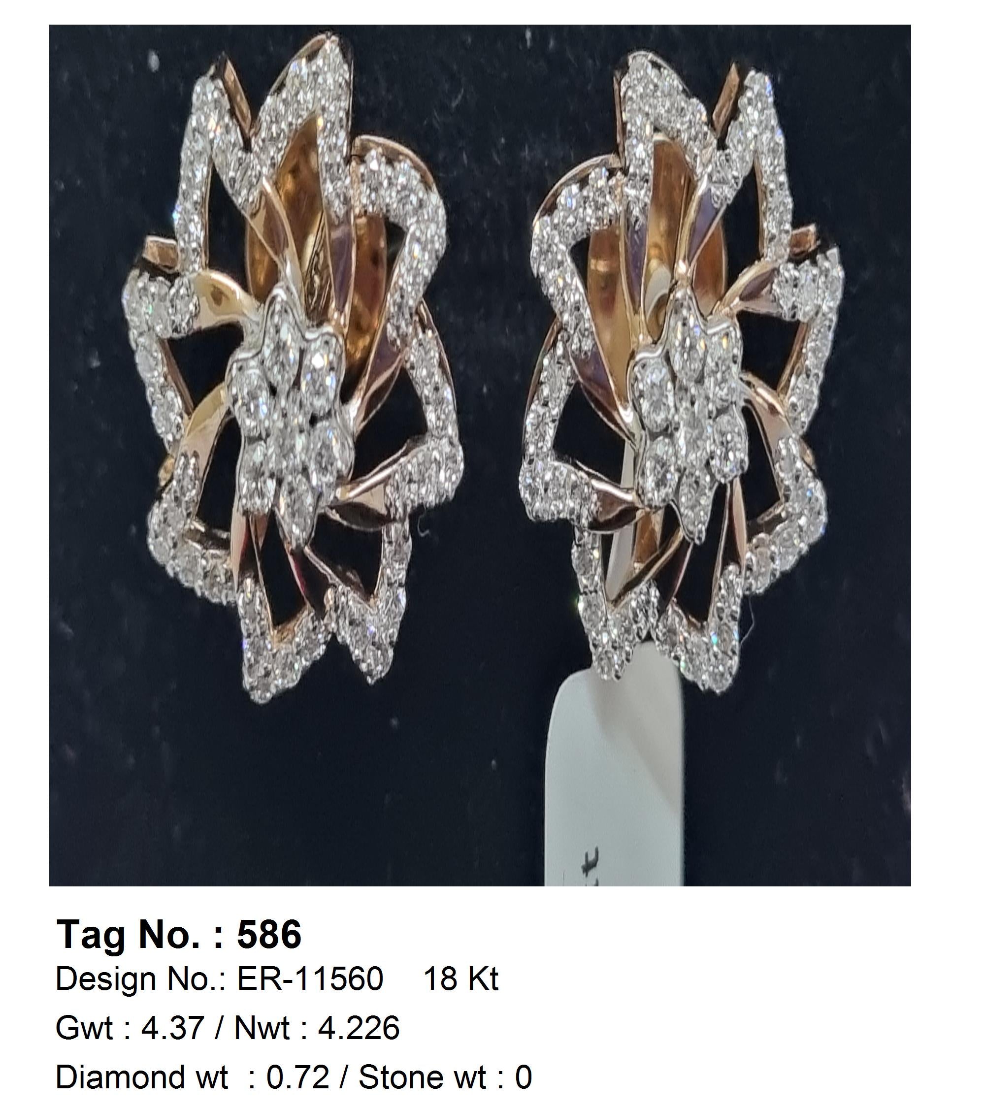 0.72 CTW 18 K White Gold (Other) Earrings