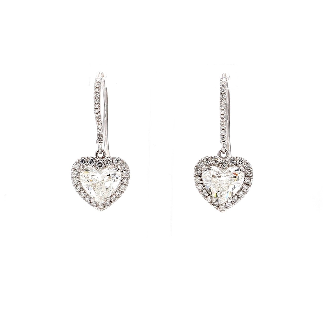 3.60 CTW 18 K White Gold Drop Earrings