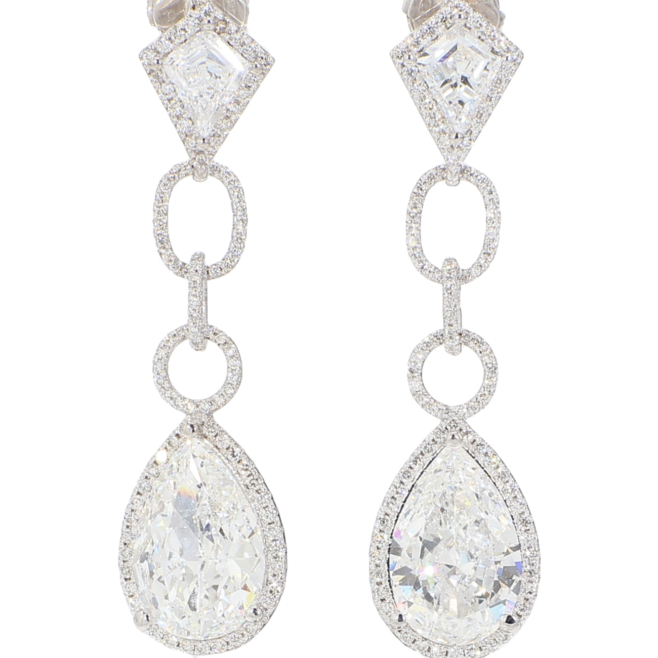 7.04 CTW 18 K White Gold Drop Earrings