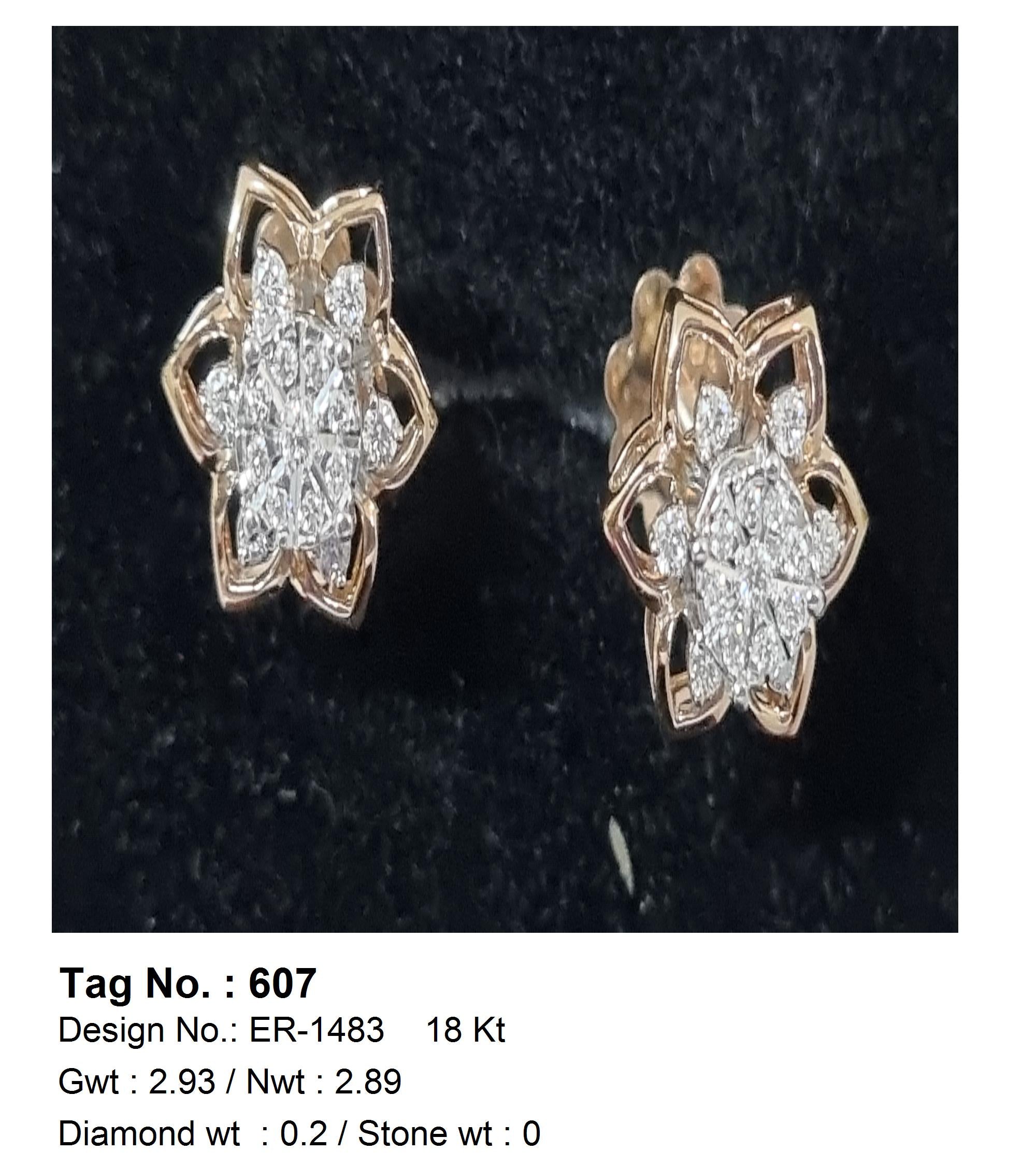 0.20 CTW 18 K Rose Gold Earring Studs