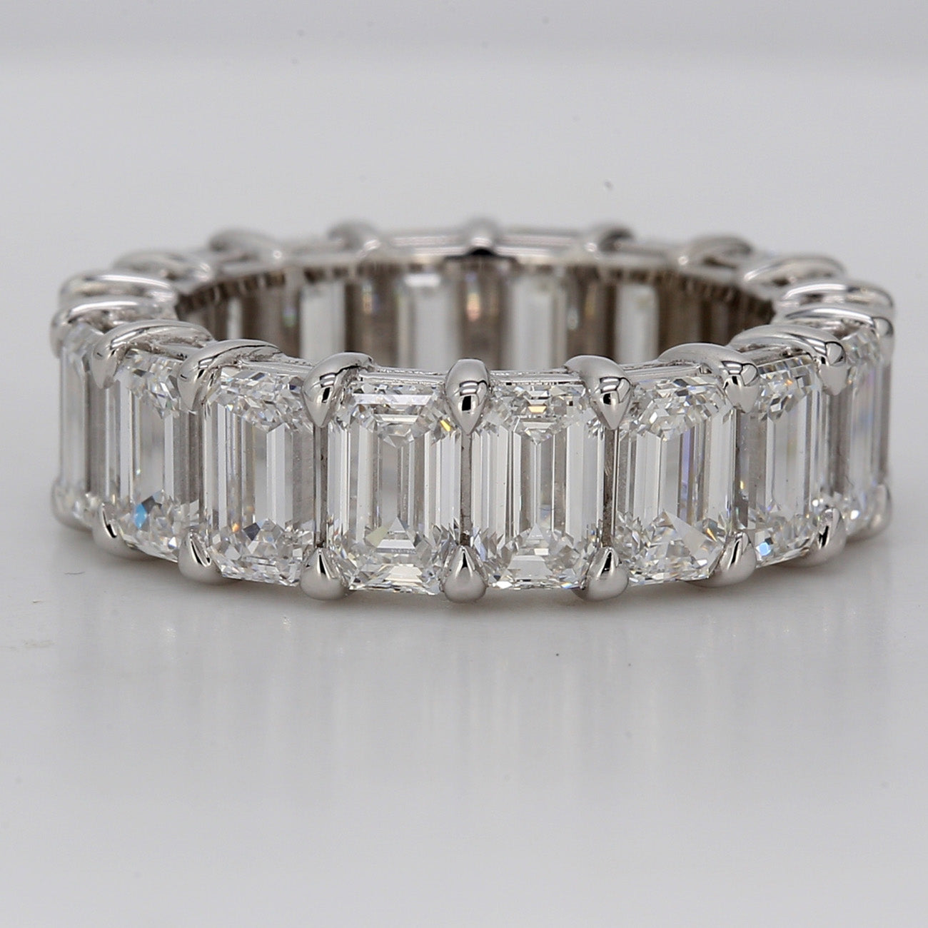 9.02 CTW Emerald Platinum Eternity Wedding Band