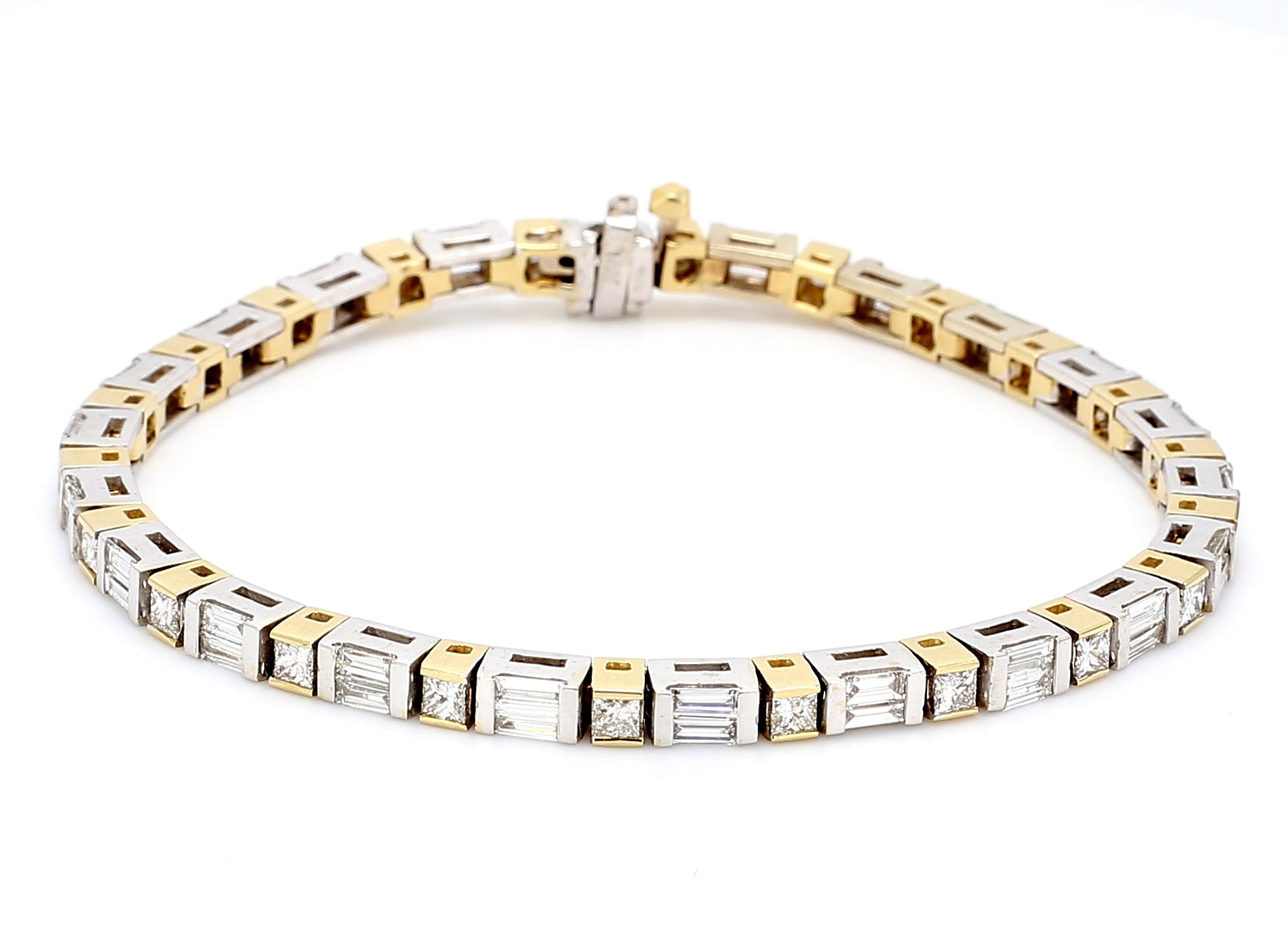 3.65 CTW Mix Metal Tennis Bracelet