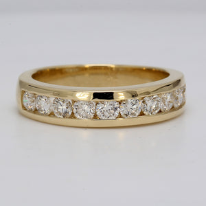 1.25 CTW Round 14 K Yellow Gold Diamond Wedding Band