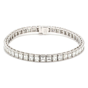 11.61 CTW Asscher Platinum Tennis Bracelet