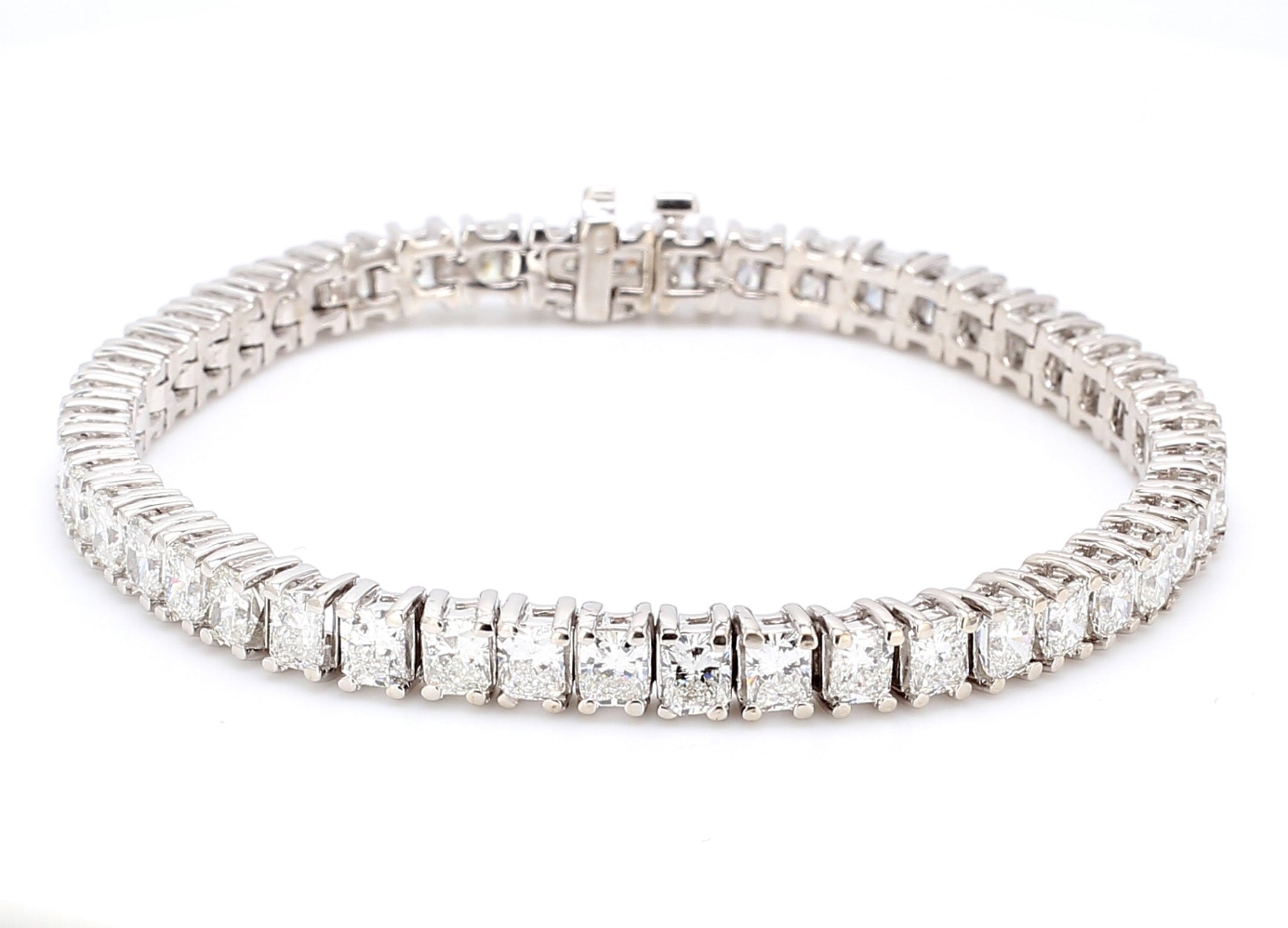 11.56 CTW Radiant 14 K White Gold Tennis Bracelet