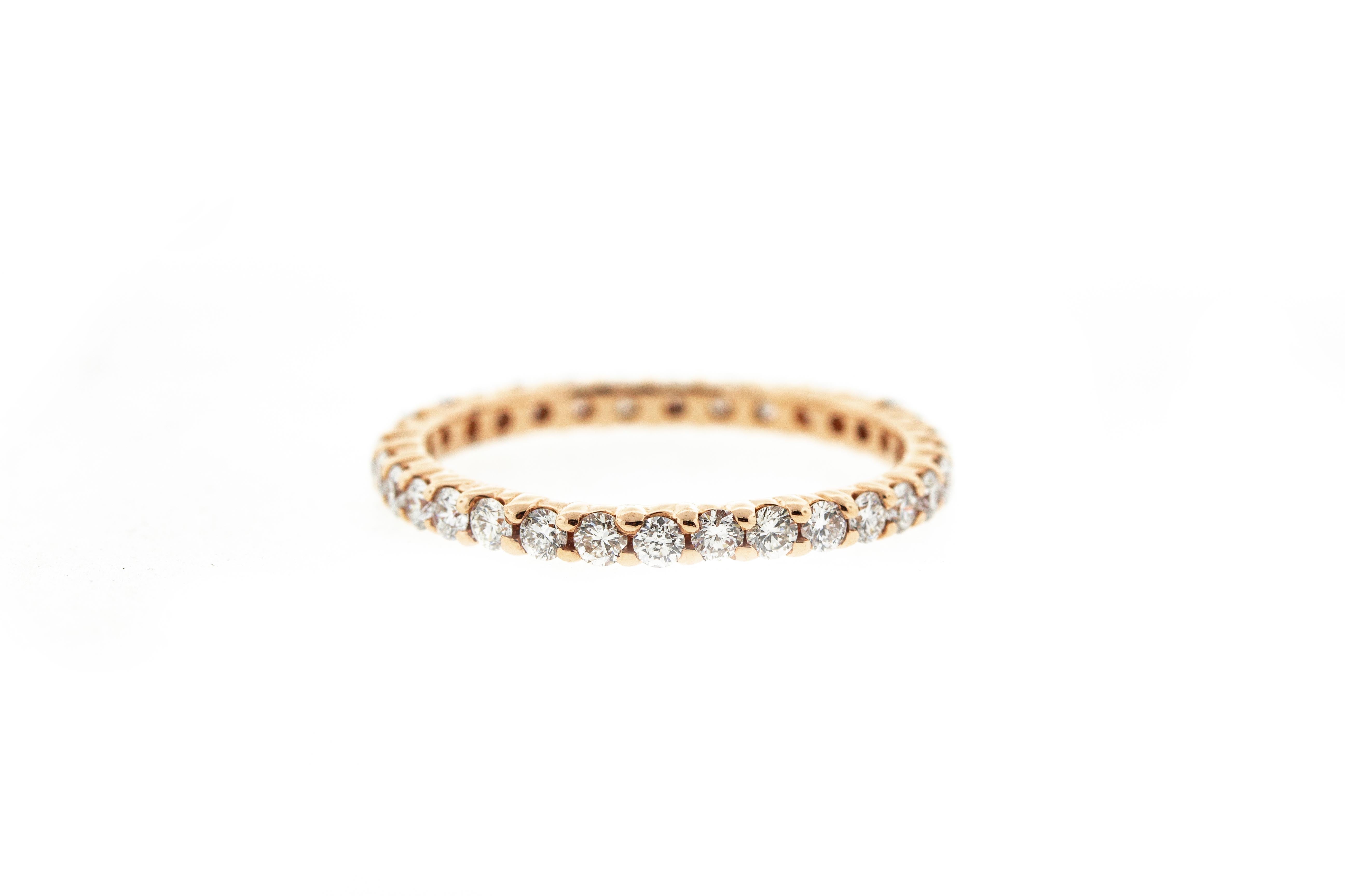 0.78 CTW Round 14 K Rose Gold Eternity Wedding Band