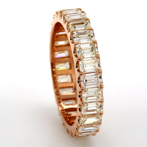 2.48 CTW Emerald 18 K Rose Gold Eternity Wedding Band