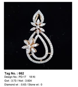 0.63 CTW 18 K Rose Gold Pendant