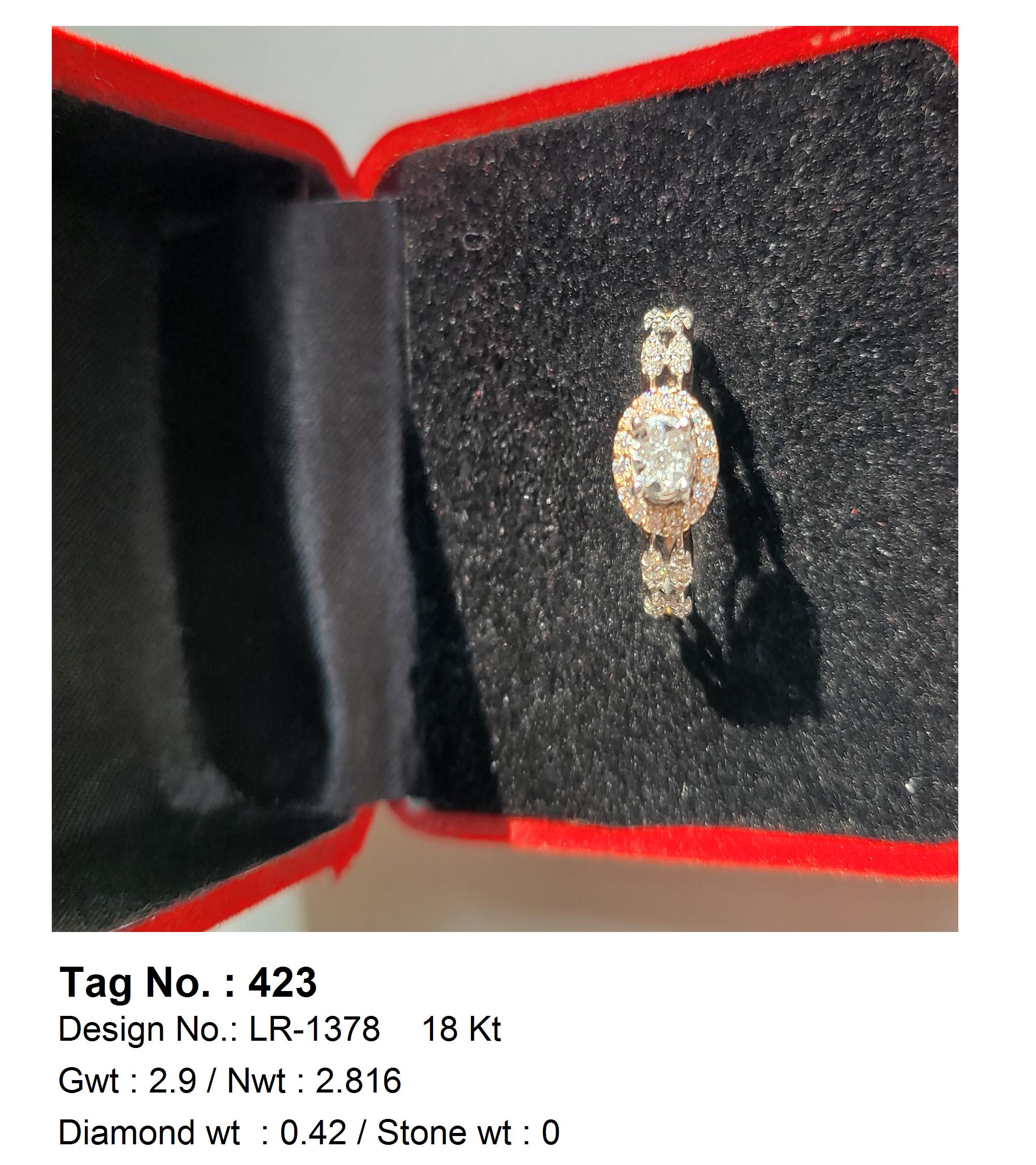 0.42 CTW 18 K Rose Gold Women S Fashion Ring
