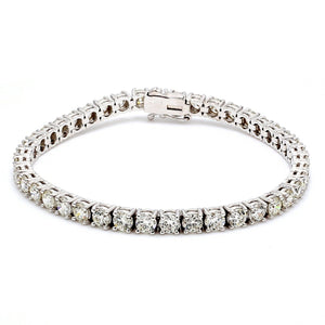 9.79 CTW Round 14 K White Gold Tennis Bracelet