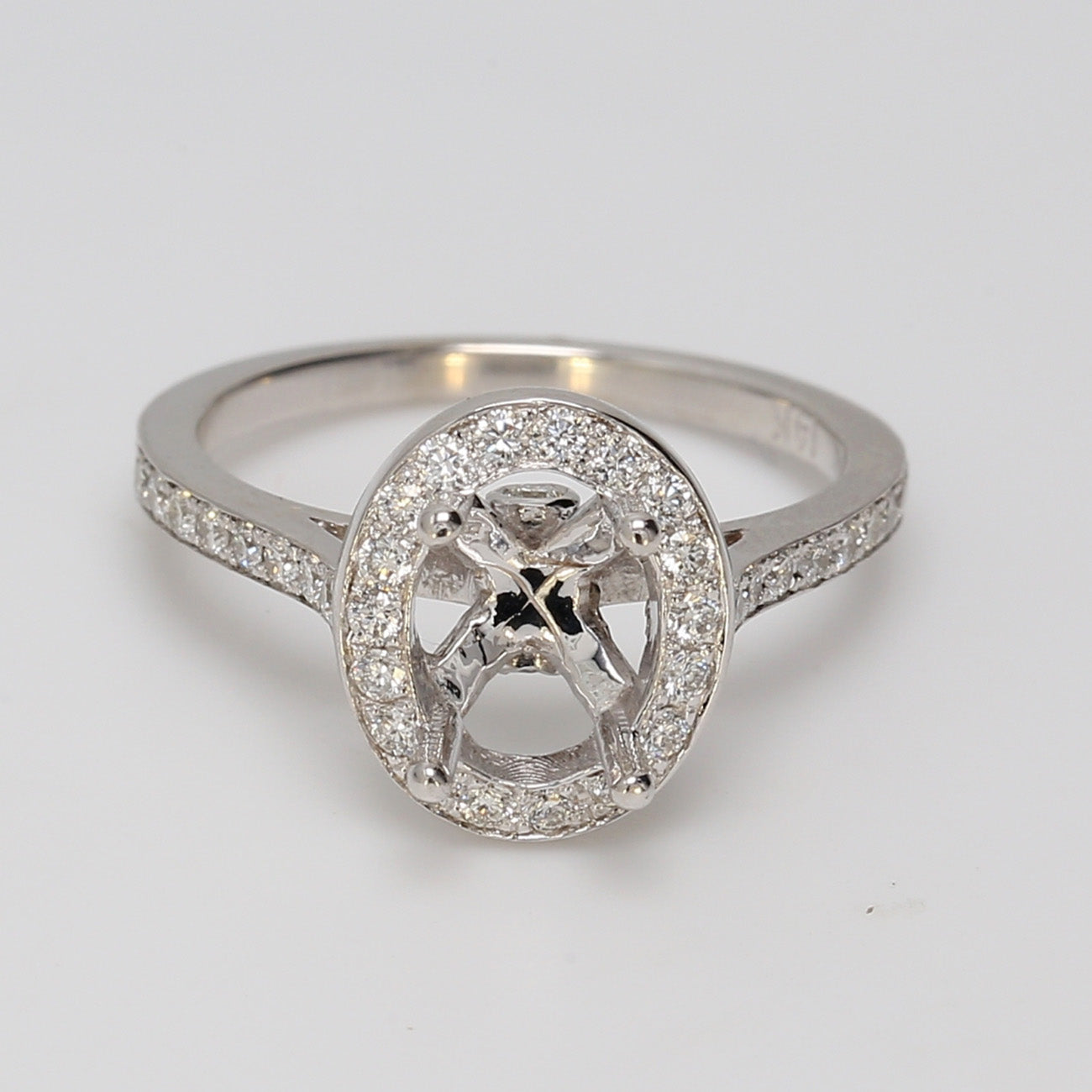 0.48 CTW Round 14 K White Gold Halo Engagement Ring