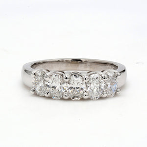 1.44 CTW Oval Platinum Diamond Wedding Band