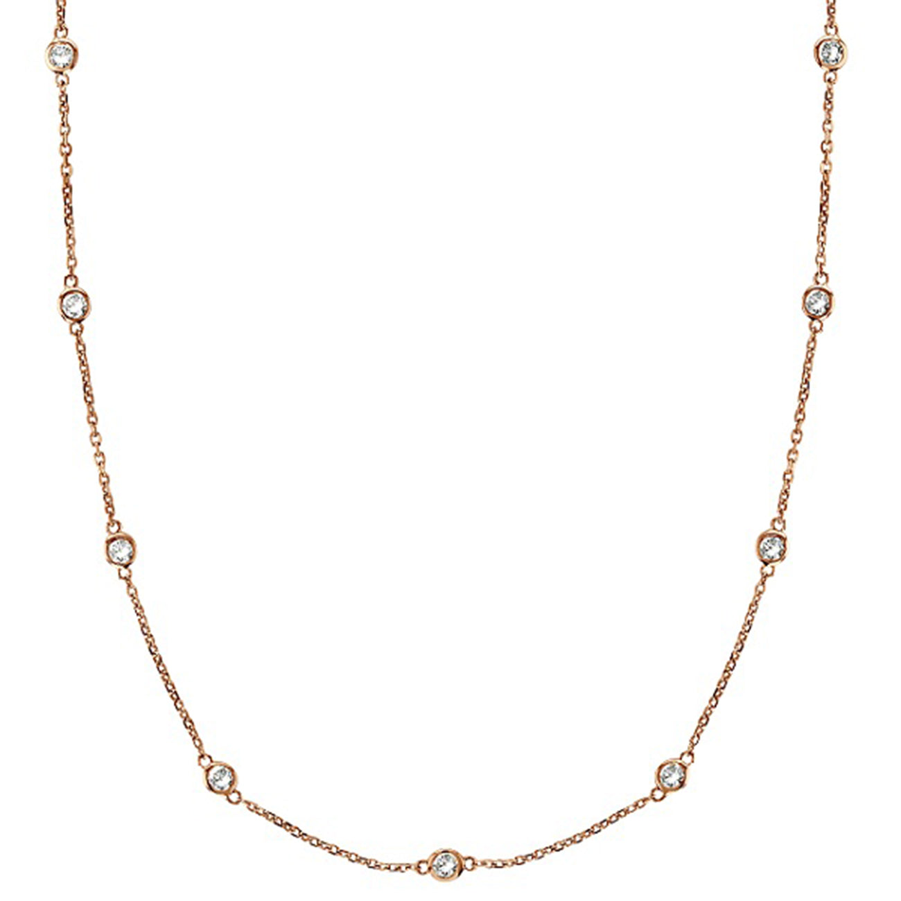 1.31 CTW Round 18 K Rose Gold (Other) Necklace