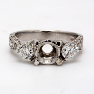 1.34 CTW Round 14 K White Gold Three Stone Engagement Ring