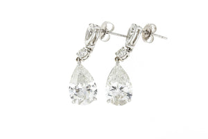 8.25 CTW 18 K White Gold Drop Earrings