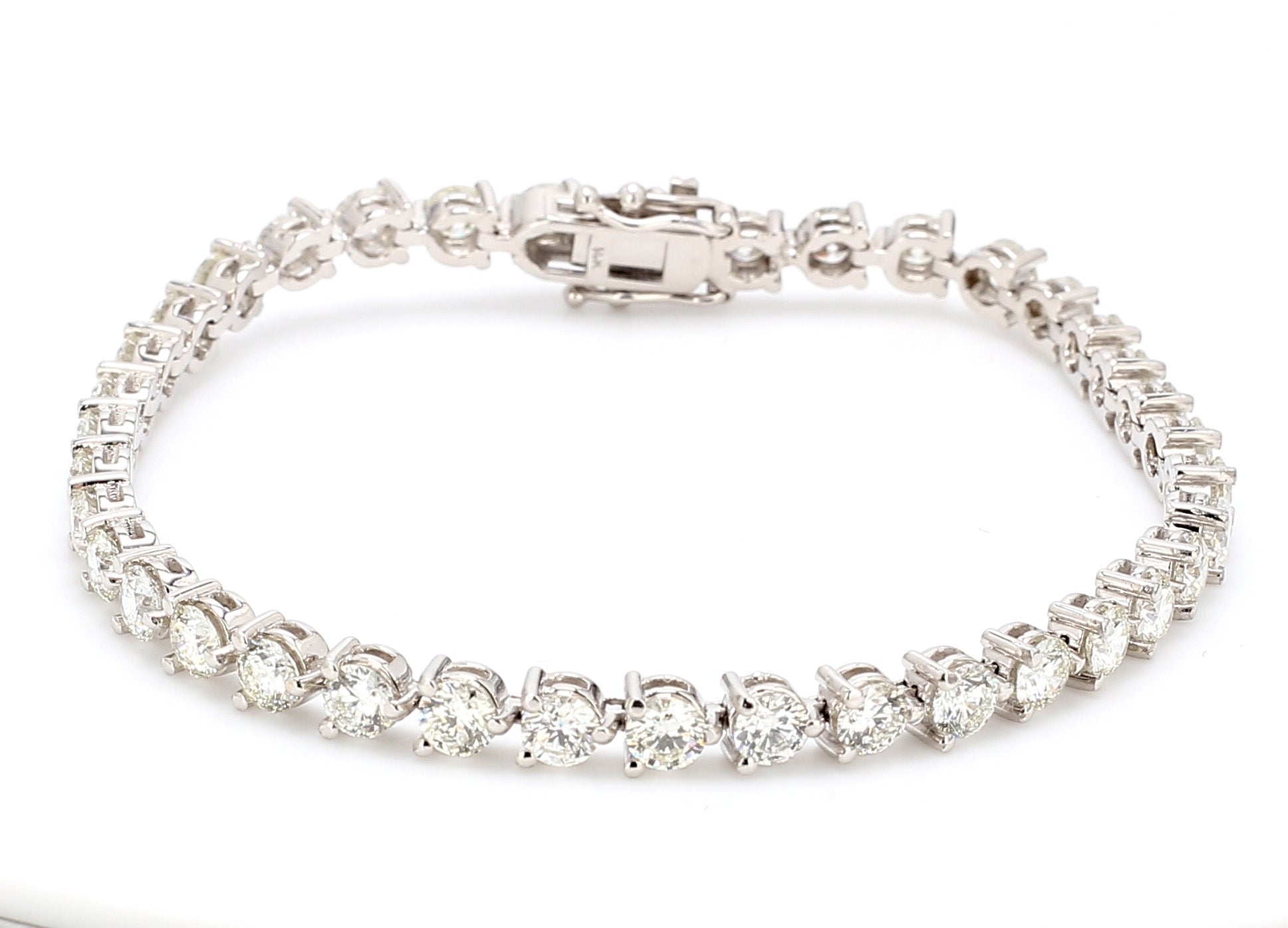 7.53 CTW Round 14 K White Gold Tennis Bracelet