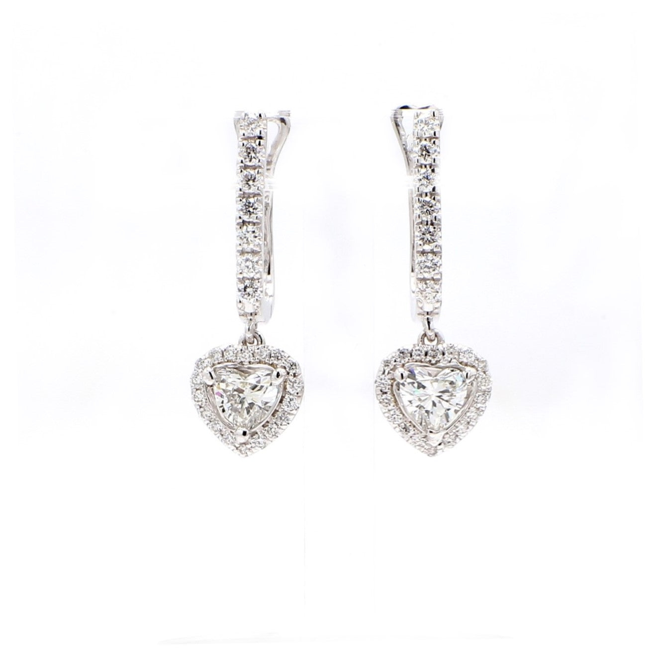 1.22 CTW 14 K White Gold Drop Earrings