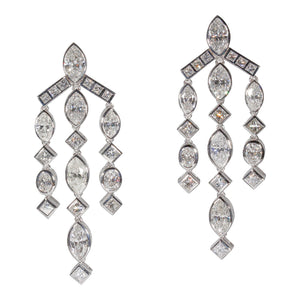 7.88 CTW 18 K White Gold Chandelier Earrings